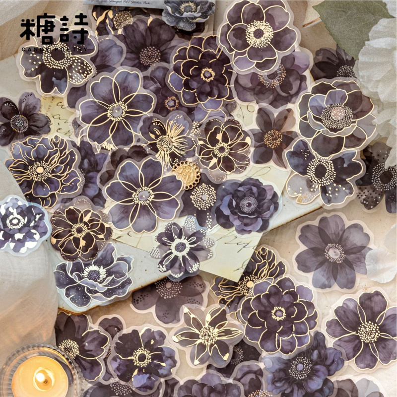 Gold Foil Flakes - 40 hojas de pegatinas vintage de