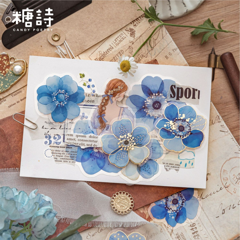 40 hojas de pegatinas vintage  - Gold Foil Flakes reseña y precio